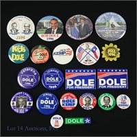 1996 Dole, Kemp & Perot Campaign Pins (20+)