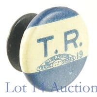 Teddy Roosevelt Blue/White "TR" Campaign Button