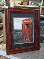 Red booth framed and matted