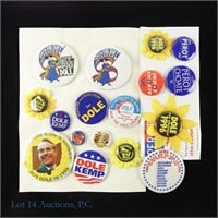 1996 Dole-Kemp & Perot Campaign Pins (17)