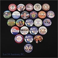 2004 3" Kerry-Edwards Campaign Pins (24)