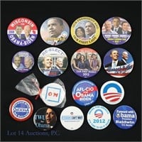 2008 & 2012 Obama Presidential Campaign Pins (16)