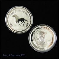 1 ozt. .999 Silver Australian Dollar Coins (2)