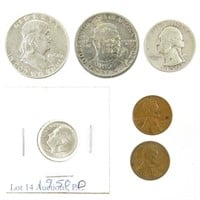 1950 90% Silver U.S. Coins (6)