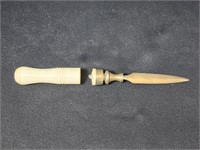 LETTER OPENER WITH CARVED HANDLE (NEEDS REPAIR)
