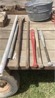PVC pipe, aluminum pipe, wooden handle, wooden