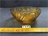 Vintage Brockway Art Nouveau Amber Bowl