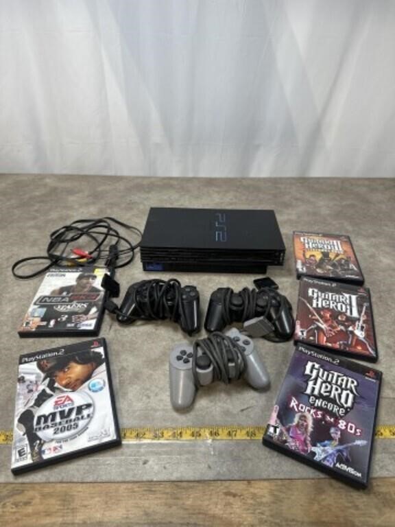 Play Station 2, controllers and games