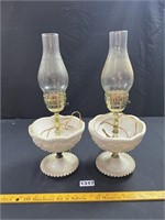 Antique Milk Glass Lamps