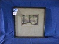 framed and matted water coulor