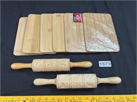 Bamboo Cutting Boards, Rolling Pin Cookie Press