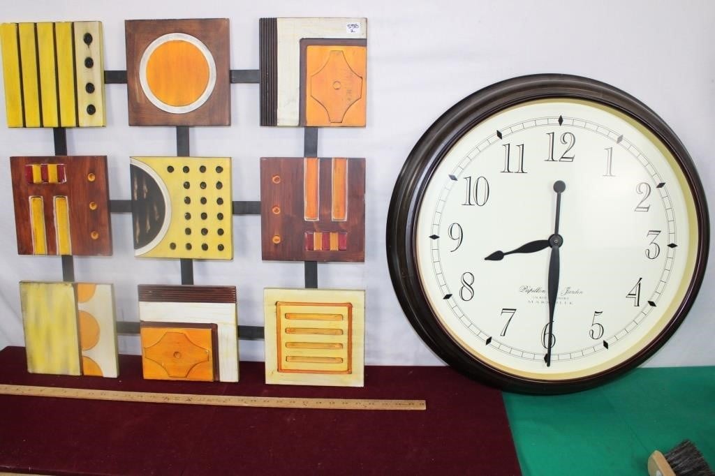 Modern Wall Art  & Large Clock