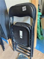 3 Black Folding Chairs