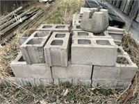 Cement Blocks & Lumber Pile