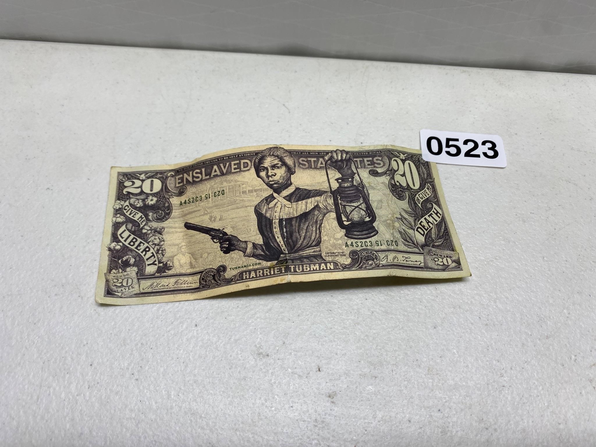 Harriet Tubman 20 dollar bill (prop money)