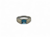 14K Blue Gemstone Ring Sz6.5