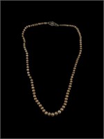 Vntg Faux Pearl Necklace w/925 Clasp