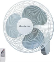 Comfort Zone Oscillating Wall Mount Fan with