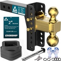 CROSSHIP Adjustable Trailer Hitch Solid Ball Mount