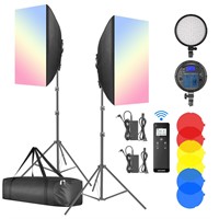 NEEWER LED Softbox Lighting Kit with 2.4G Remote,
