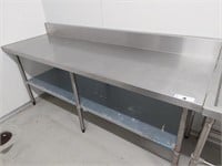 S/S Preparation Bench, 2.2m x 700mm x 900mmH