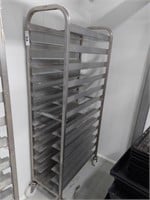 S/S 12 Tiered Single Bay Mobile Storage Rack