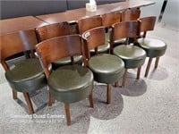 9 Timber Green Vinyl Restaurant Chairs