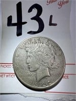 1922-S - Silver Peace $1 Dollar Coin