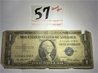 1935-E Silver Certificate Blue Seal $1 Dollar Bill