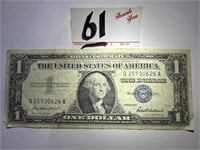 1957 Silver Certificate Blue Seal $1 Dollar Bill