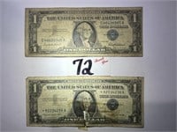 1957 & 1957-A Silver Certificate Blue Seal $1 Bill