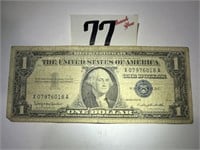 1957-B Silver Certificate Blue Seal $1 Dollar Bill