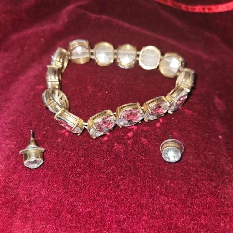 cubic zirconia bracelet & earrings