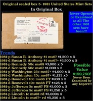 Original sealed Box of 5x 1981 United States Mint
