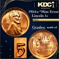 1954-s Lincoln Cent *Mint Error* 1c Grades GEM+ Un
