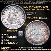 ***Auction Highlight*** 1839-p Seated Liberty Dime
