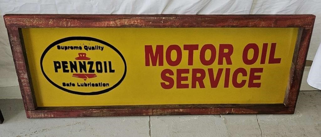 pennzoil motor oil service sign