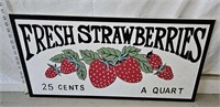 fresh strawberries sign