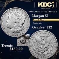 1902-o Morgan Dollar Micro 'o' Top 100 Vam-3 1 Gra