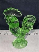 green rooster paper weight