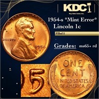 1954-s Lincoln Cent *Mint Error* 1c Grades Gem+ Un