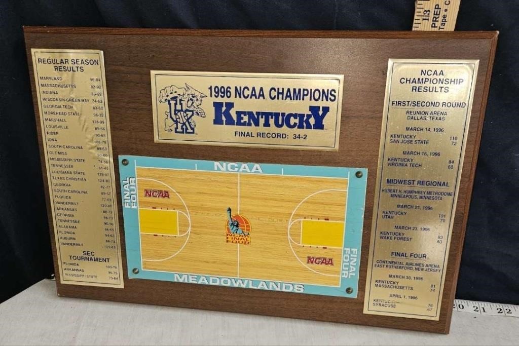 1996 NCAA kentucky champions plaque