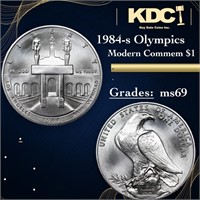 1984-s Olympics Modern Commem Dollar 1 Grades ms69