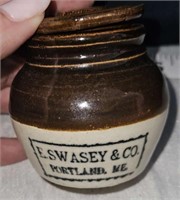 small crock jar with lid