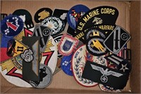 box of military patches