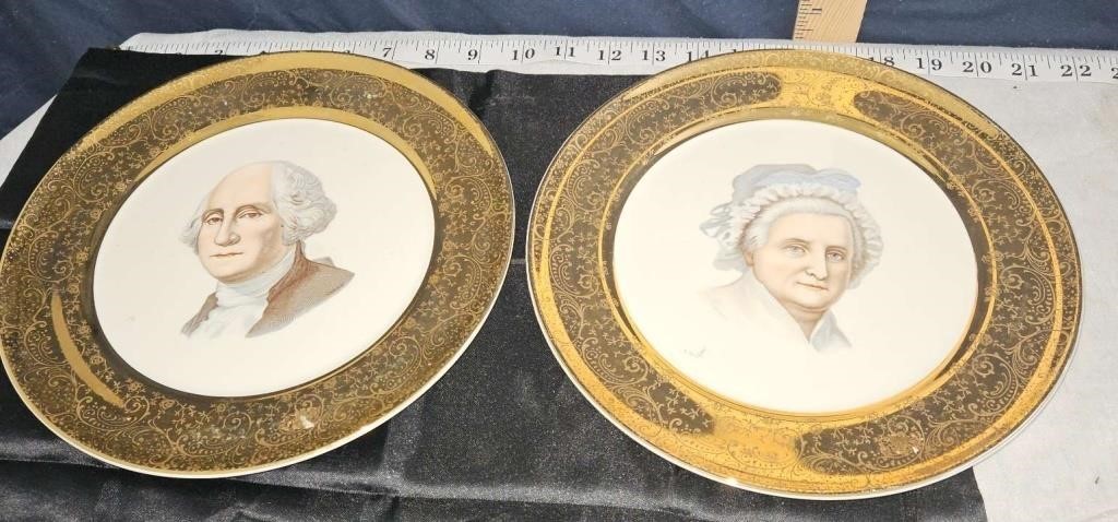 Martha & George Washington plates