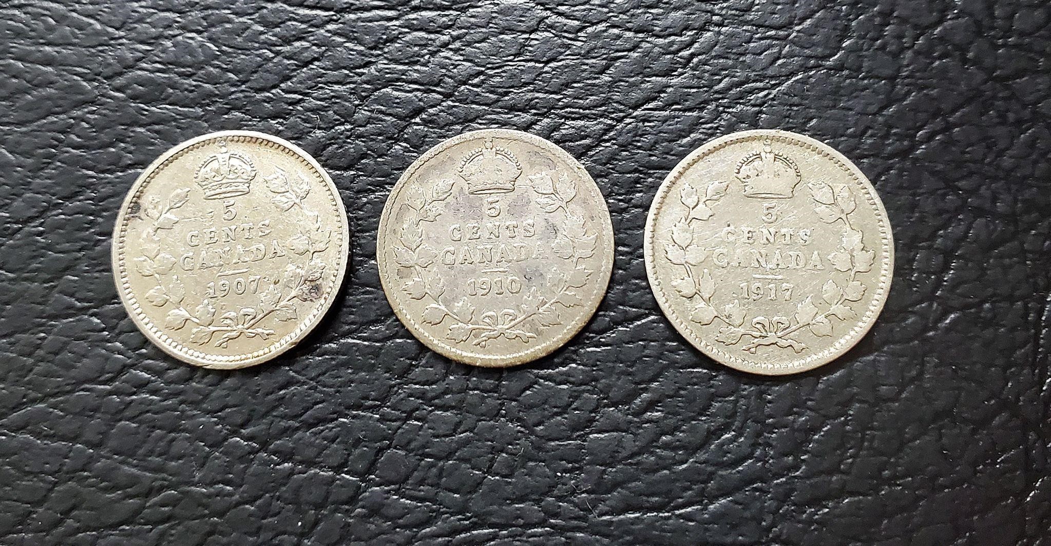Silver 5 Cent Canada Coins