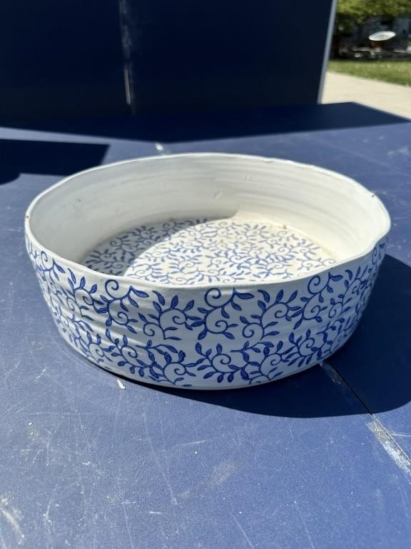 Blue & White 13" ceramic bowl