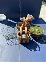 Baskets and Gund bear