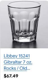 Bid X108 Libbey Gibraltor 7oz Rocks Glasses